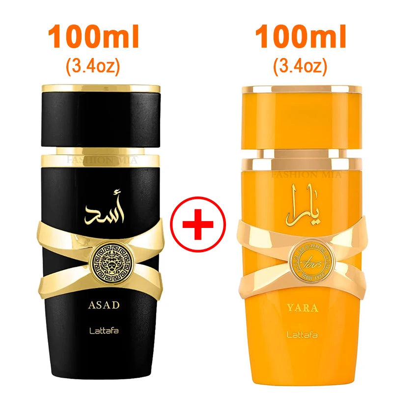 2 Box 3.4oz (100ml) Original Men's Yara Perfume Lasting Fragrance Originals Gift Set Moi Tous Asad Candy Women Arabic perfume