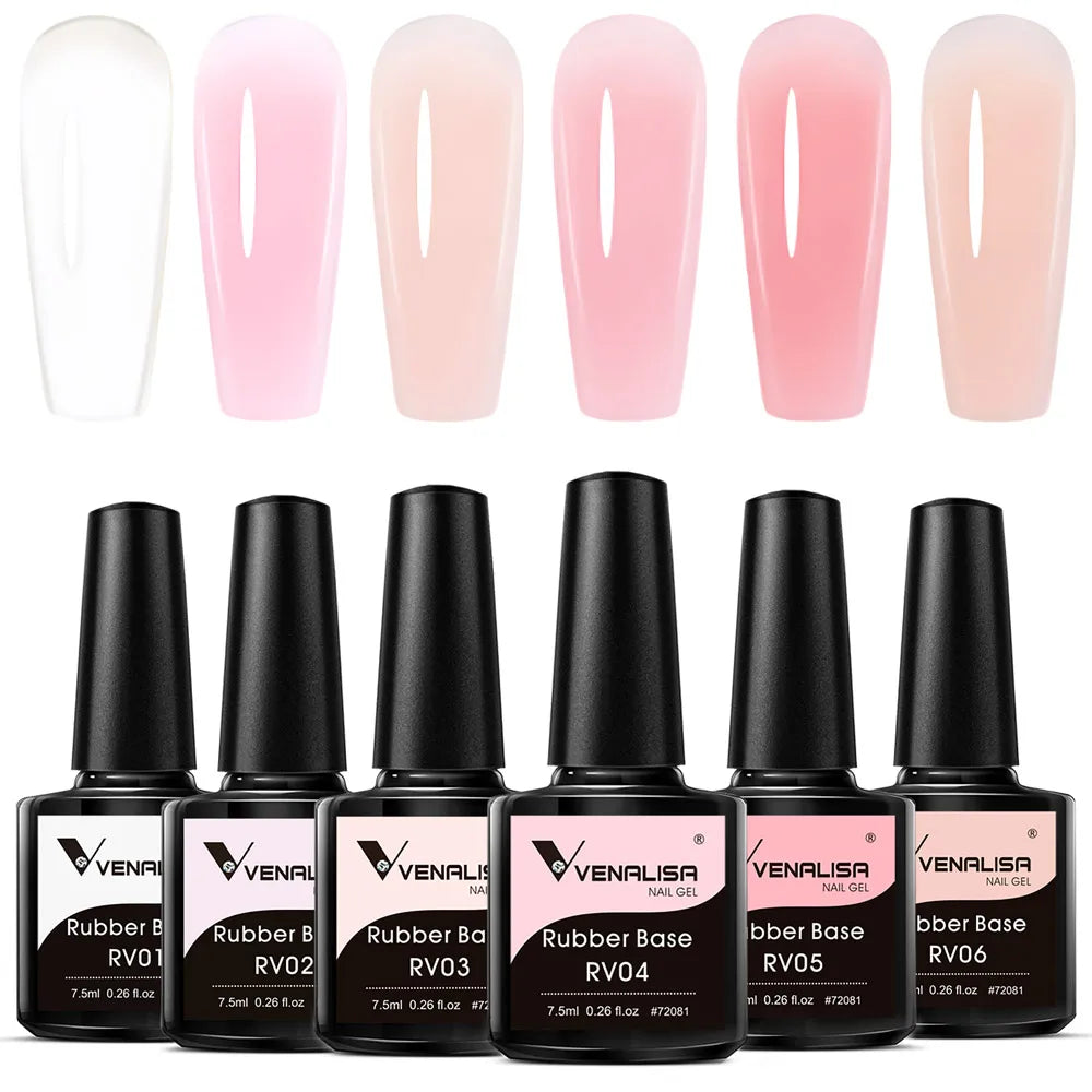 Rose Rubber Base Venalisa Nail Gel Polish Set