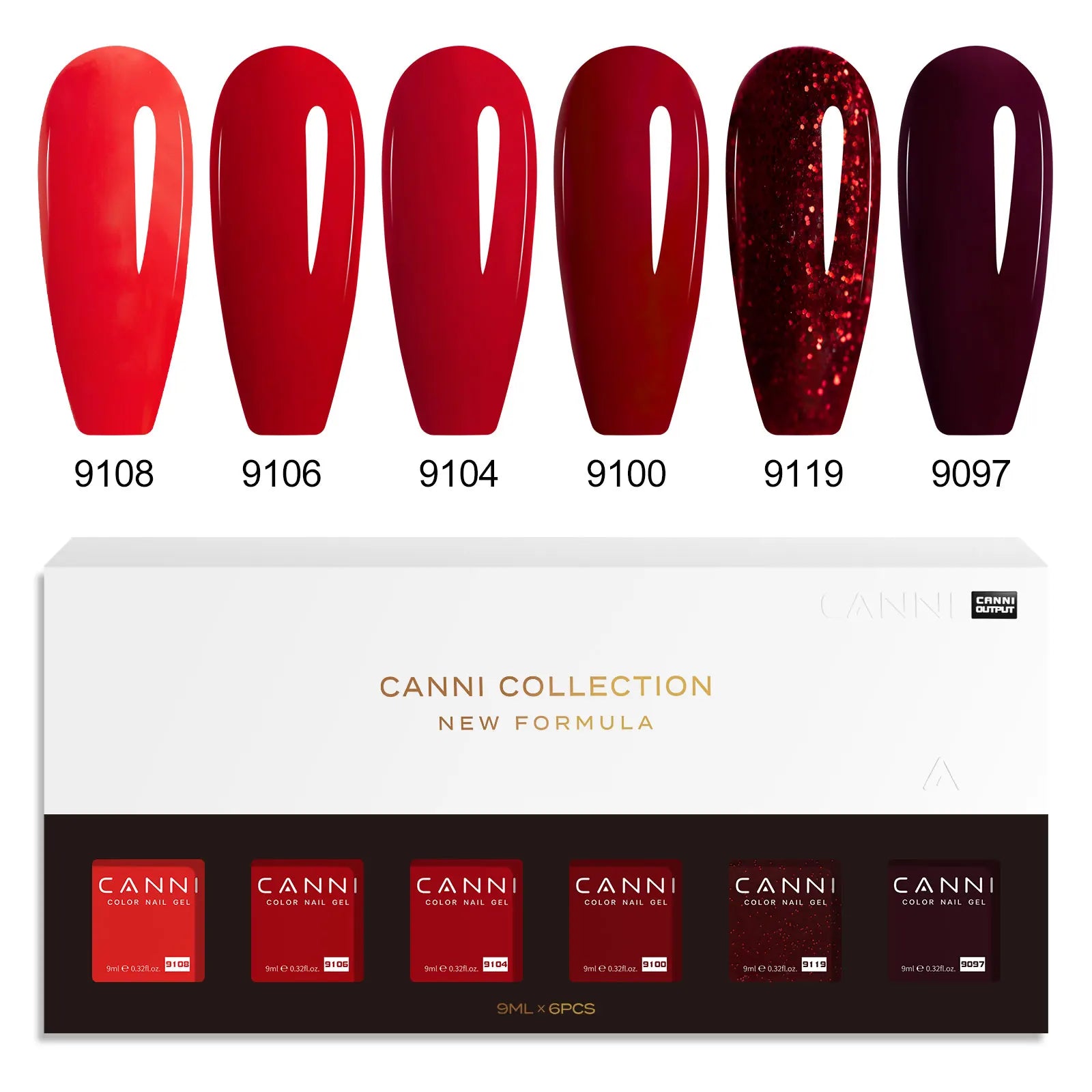 CANNI HEMA FREE Nail Gel Polish VIP Kit Jelly Amber Color Collection Semi Permanent French Nail Gorgeous Color 9ml*6pcs/set