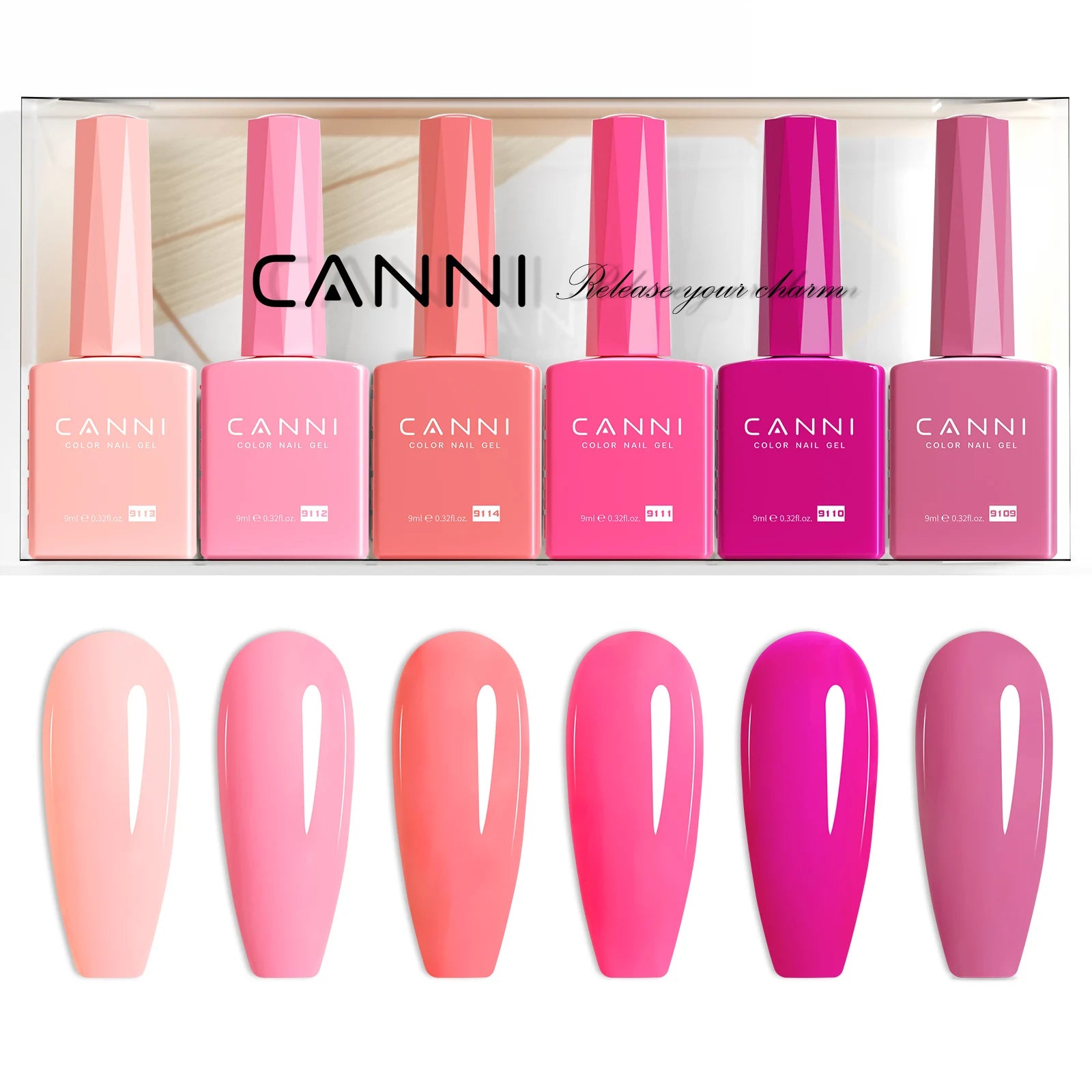 CANNI HEMA FREE 9ml Nail Gel Polish Kit Great Coverage Color Gel Set Nail Manicure Soak Off UV LED Christmas Red Gift Gel Nail