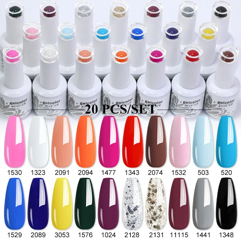 Arte Clavo 10/12/20pcs Gel Nail Polish Set 116 Colors Manicure Semi Permanent Soak Off UV  LED Design Nail Art Gel Varnish Kit