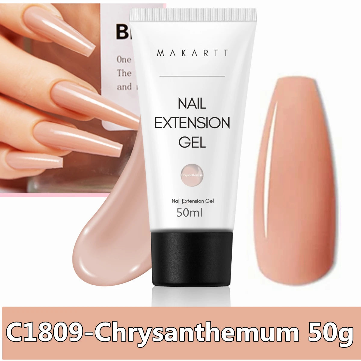 Makartt Poly Nails Acrygel , 50g Clear / Pink / Nude Nail Extension Gel Glitter Builder Nails Gel For Trendy DIY Nail Art Polish