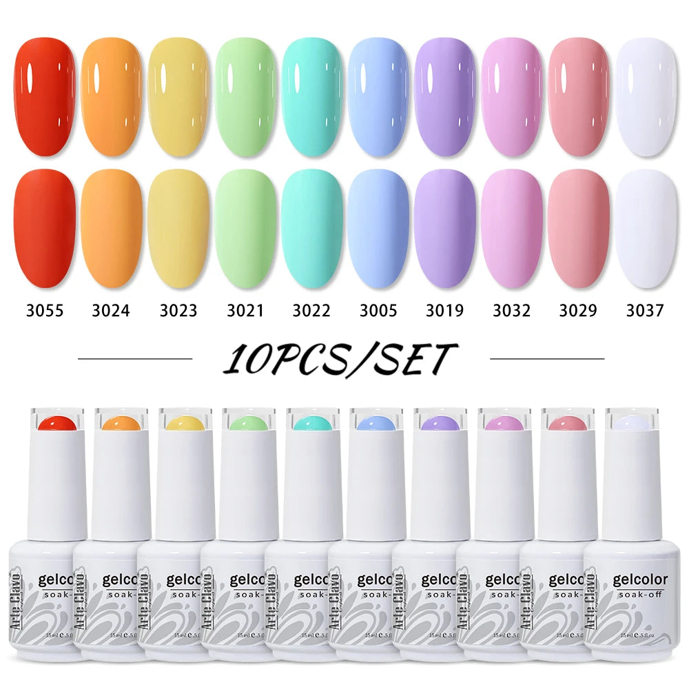 Arte Clavo 10/12/20pcs Gel Nail Polish Set 116 Colors Manicure Semi Permanent Soak Off UV  LED Design Nail Art Gel Varnish Kit