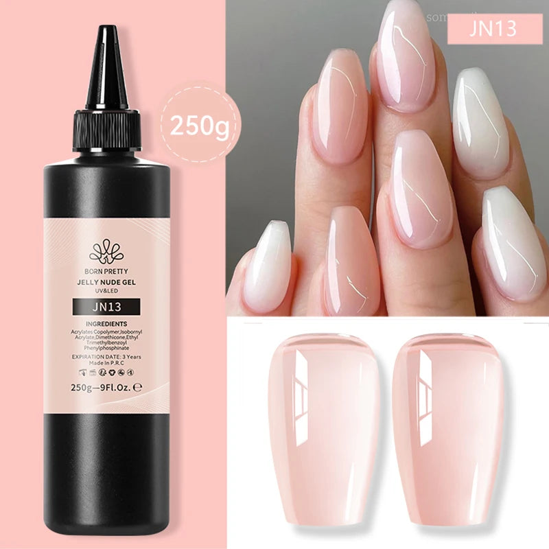 BORN PRETTY 250g Super Strong Nail Glue For False Nail Tips Press On Nails Refilled Package Base Gel Top Coat Matte Top Coat