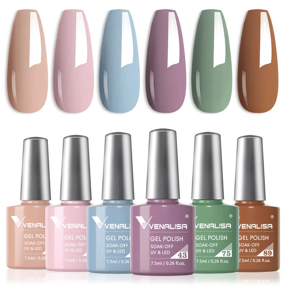 Rose Rubber Base Venalisa Nail Gel Polish Set