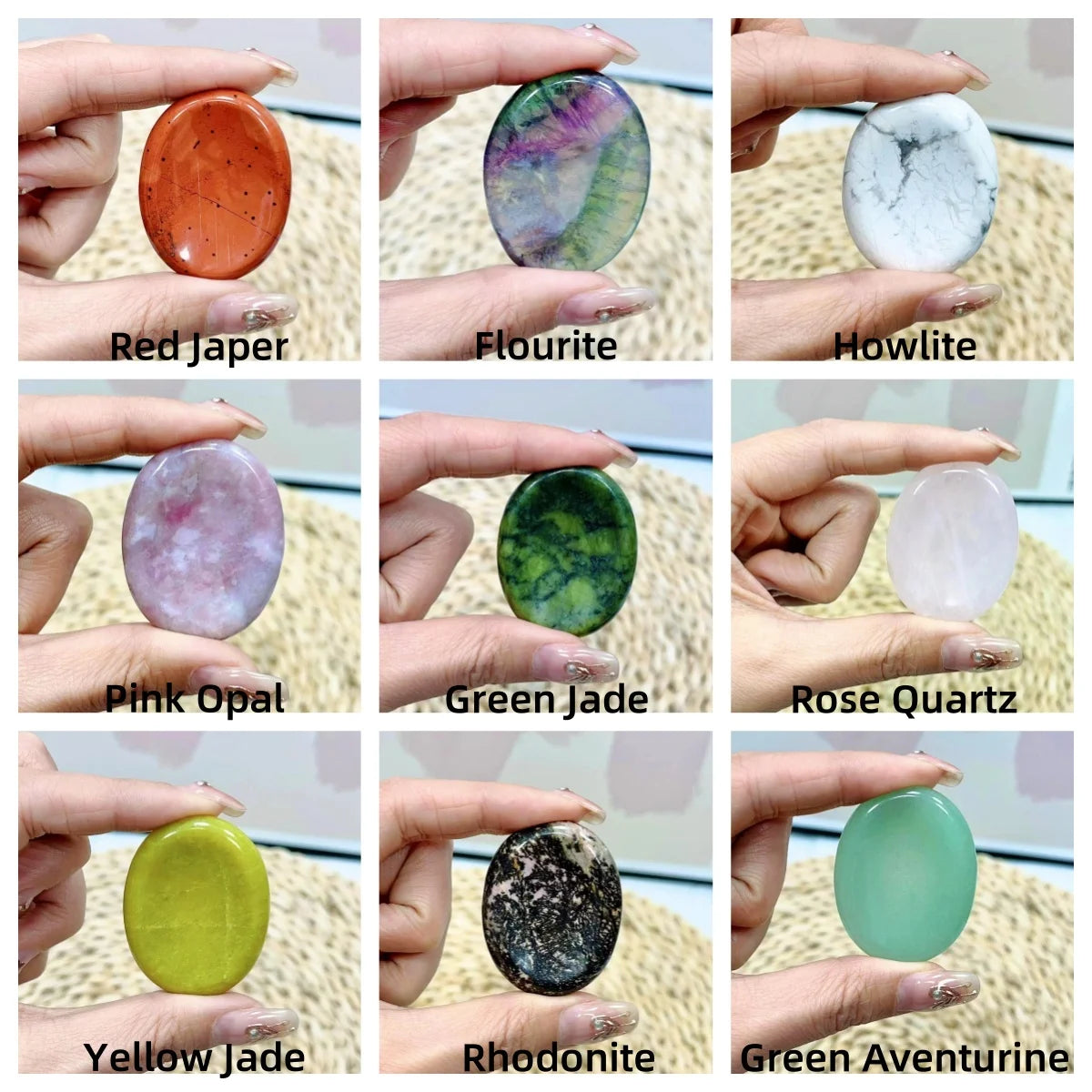 Natural Stone Face Massagers Thumb Forget Worry Stone Decompression Crystal Spiritual Healing Therapy Meditation