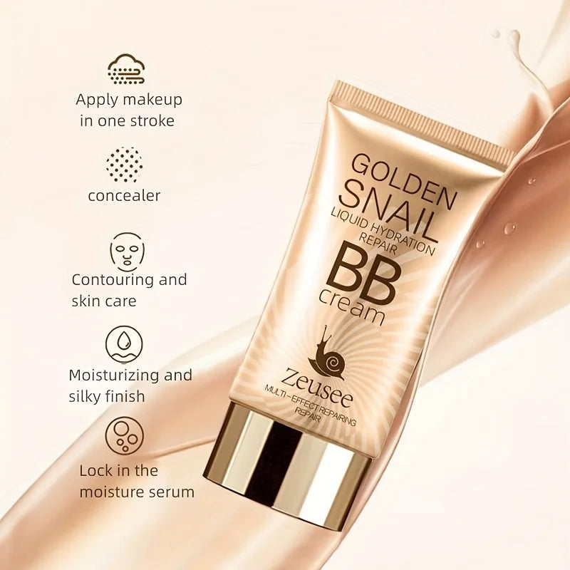 Golden Snail Hyaluronic Acid BB Cream Moisturizing Face Makeup Foundation Medium Coverage for All Skin Tones