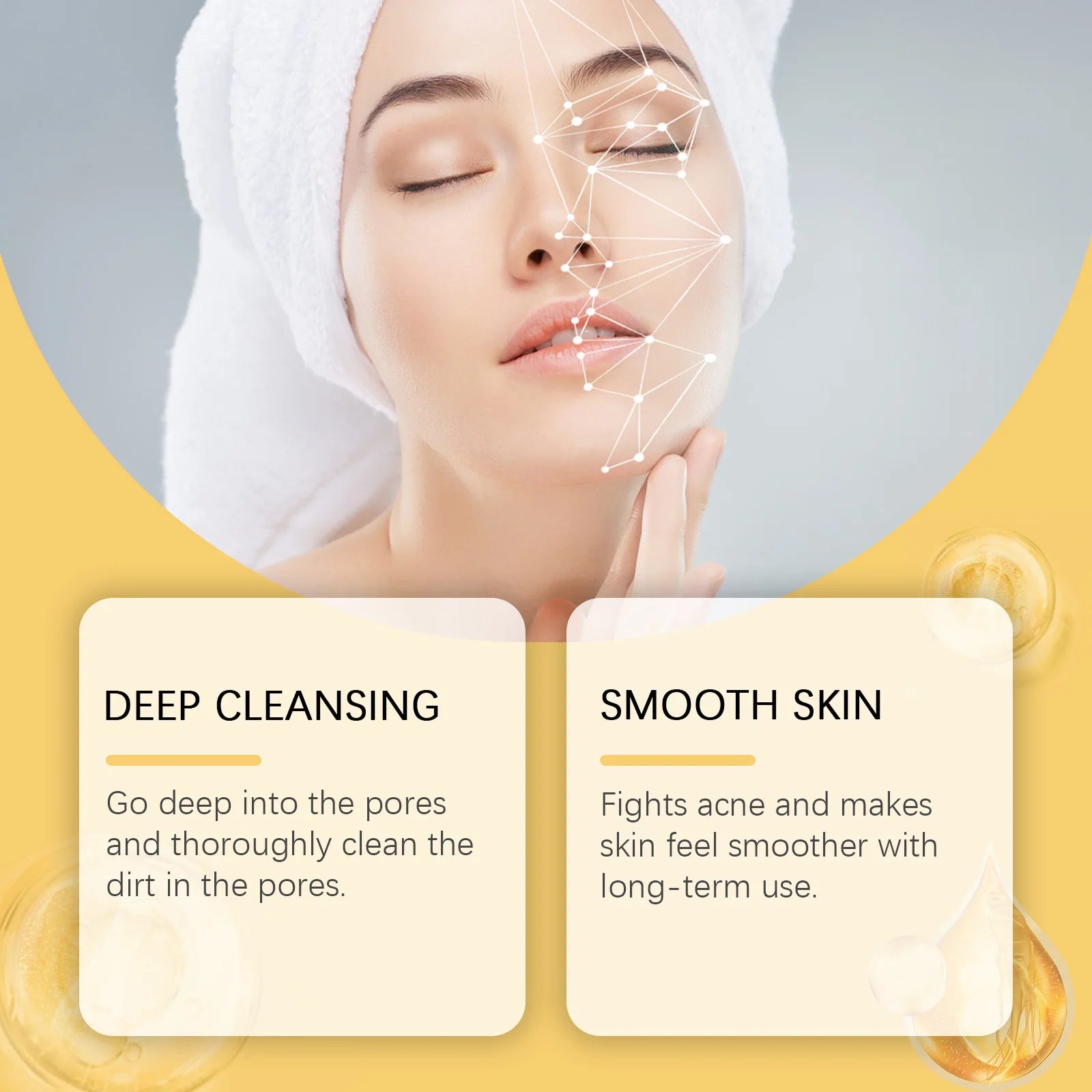 Turmeric Face Cleansing Oil Lightening Acne Remover Blackhead Oil Control Cleanser Shrink Pores Brighten Moisturizing Skin Care