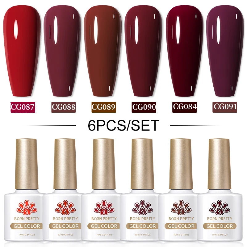 BORN PRETTY 6PCS Gel Polish Set 9D Polaris Cat Magnetic Soak Off UV LED Polish DIY Nail Art Manicure Varnish Base Top Coat