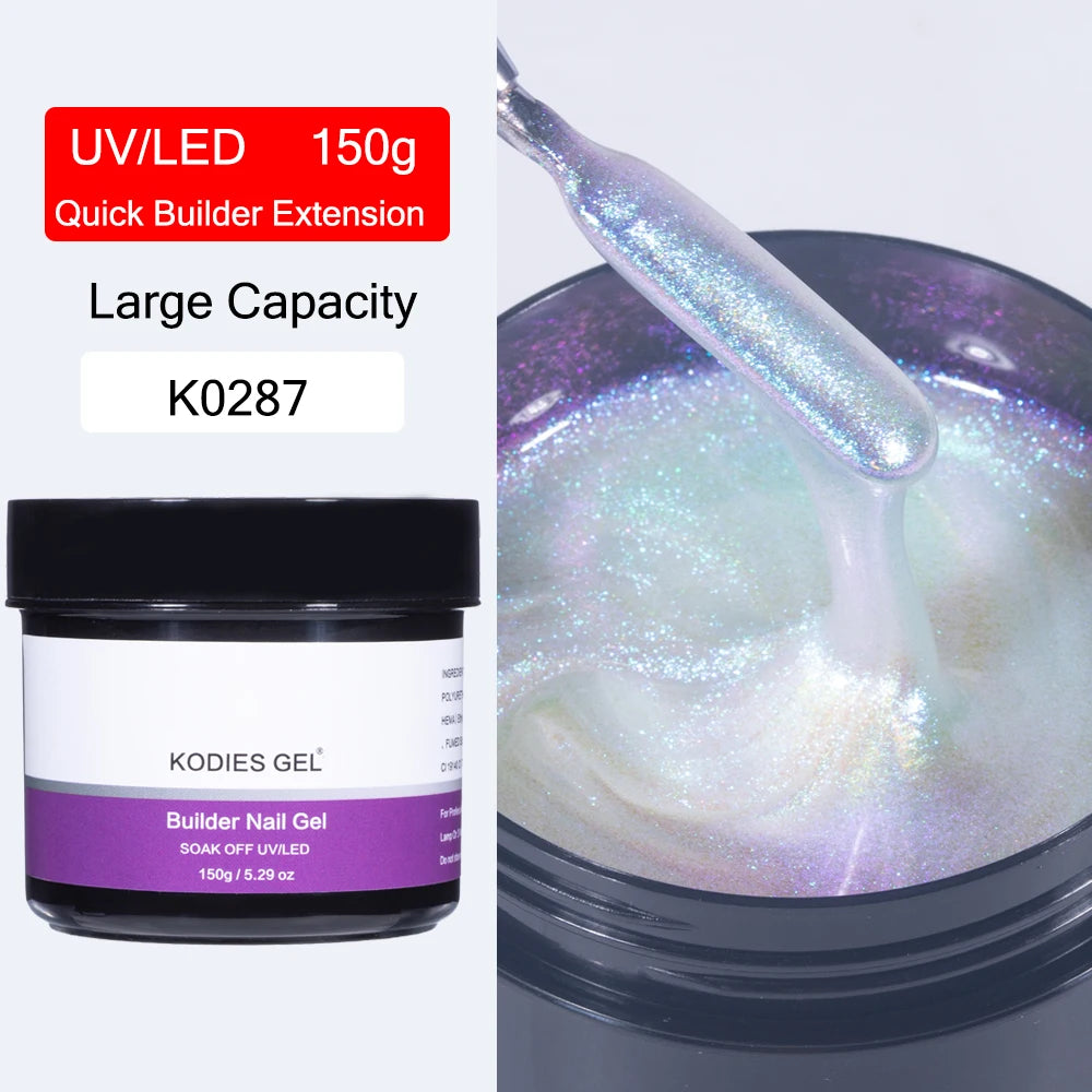 KODIES GEL 150g Builder Nail Gel for Extension Semi Permanent UV Aurora Construction Poly Gellak for Nail Art Manicure Design