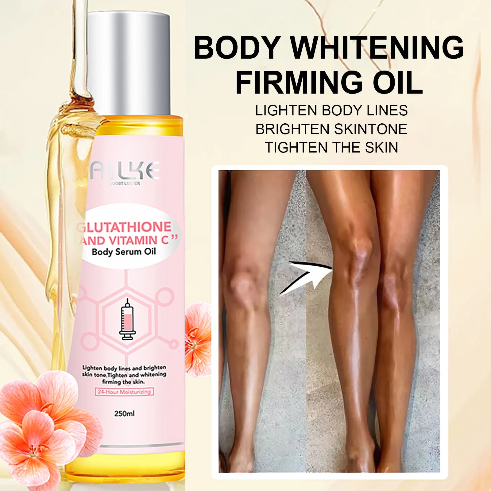 AILKE Whitening Moisturizing Anti-Freckle Body Lotion, Suitable For Face And Body, Glutathione Korean Women's Skin Care Products