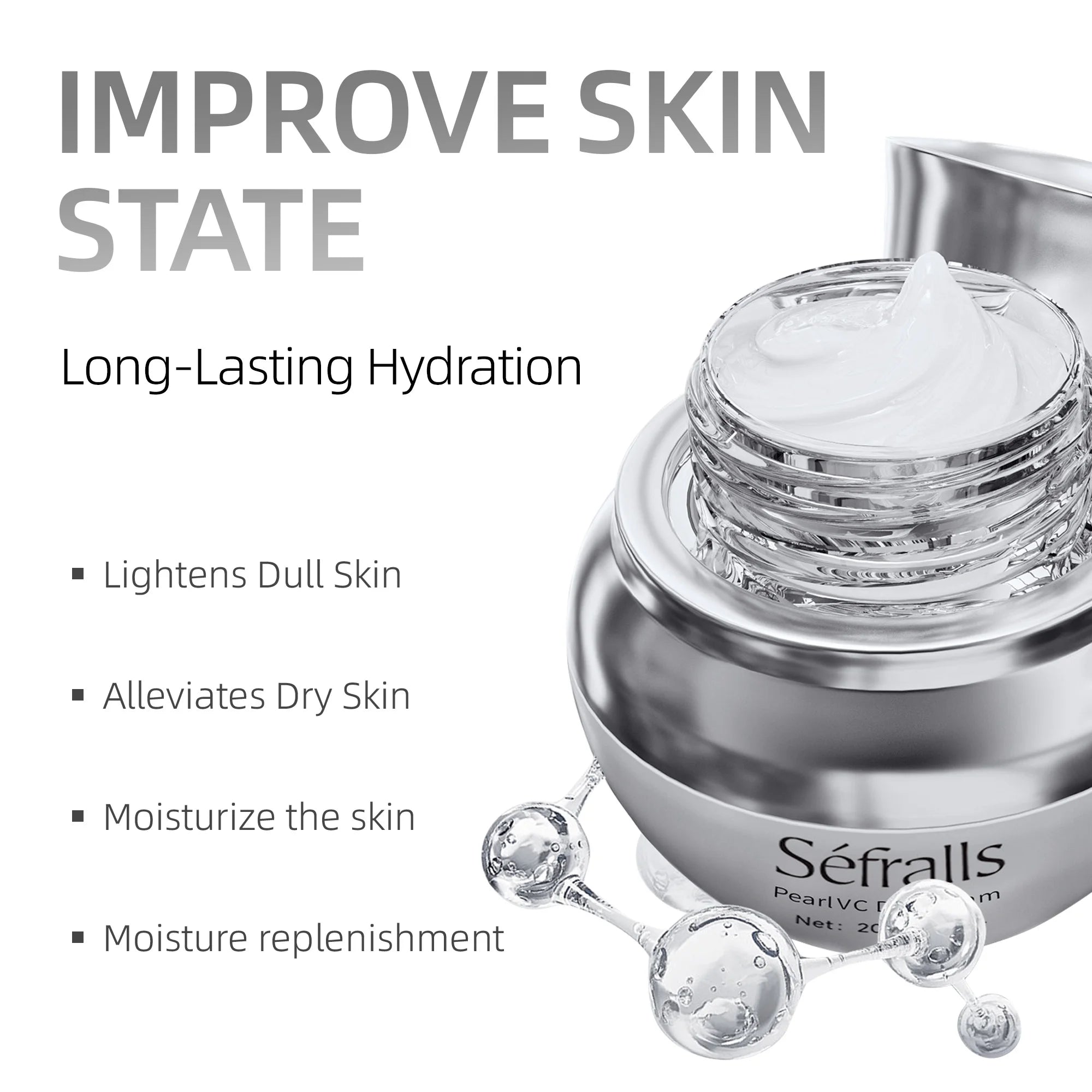 Séfralls Pearl VC Day Cream (20g): Soften Skin, Boost Elasticity & Smooth with Deep Moisture