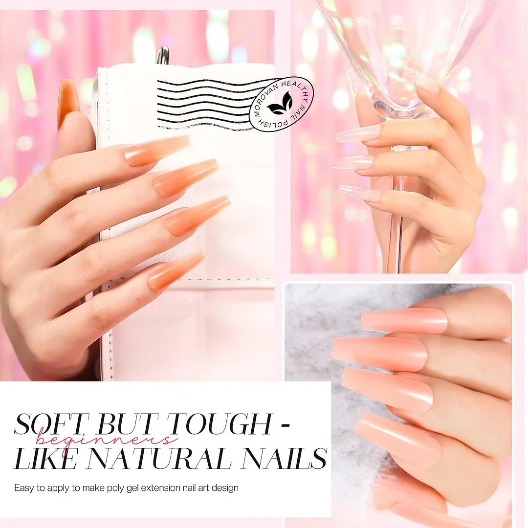 Poly Nail Gel Set - 8 Colors Pink Poly Extension Gel Professional Poly Nail Gel Packs for Beginners for Nail Extension DIY Art