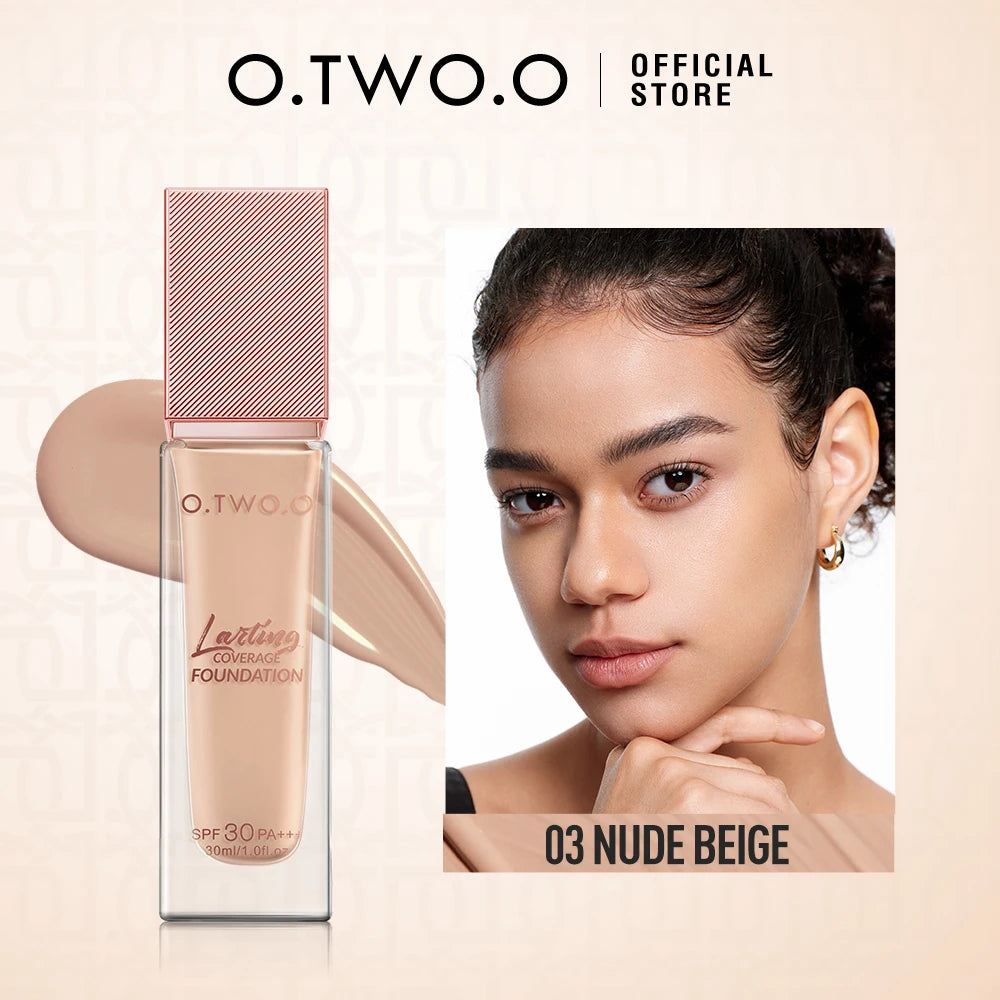 O.TWO.O Foundation Cream Moisturizing Oil-Free Long-Lasting Waterproof BB Cream Concealer Full Coverage Foundation Face Makeup