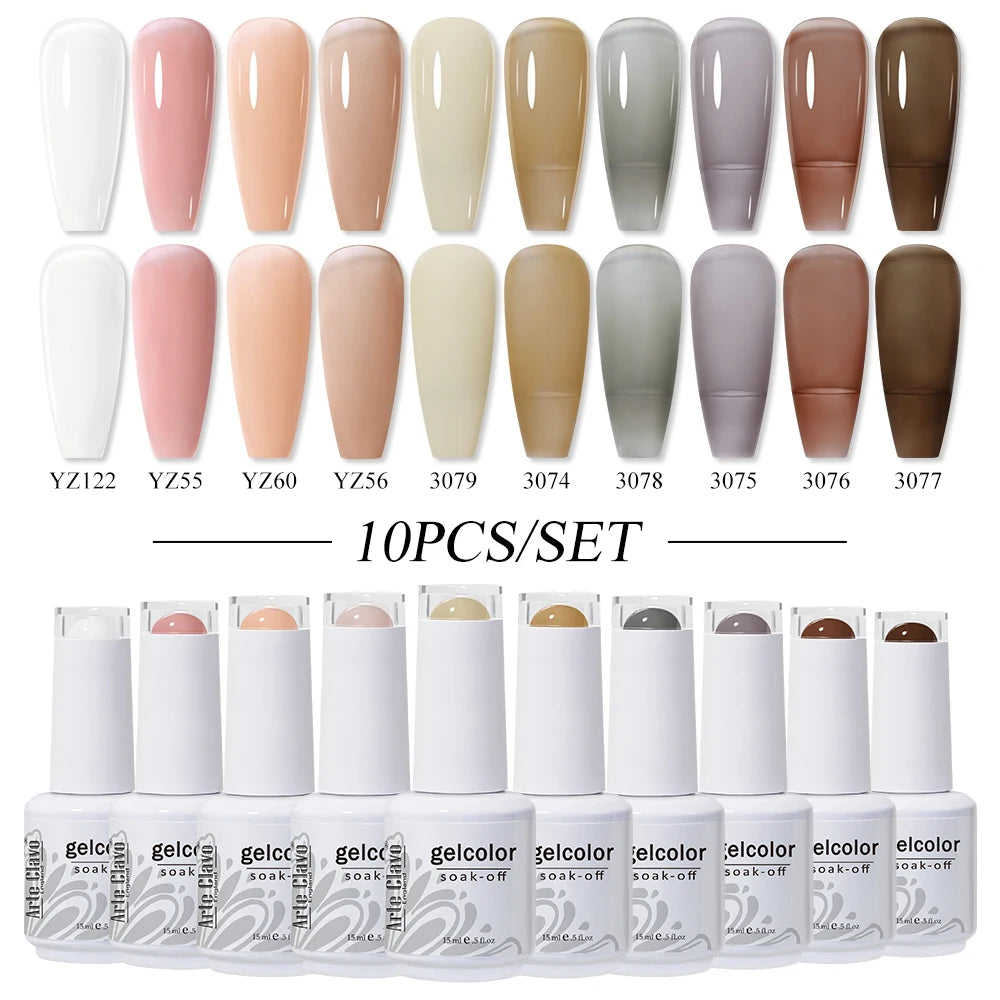 Arte Clavo 10/12/20pcs Gel Nail Polish Set 116 Colors Manicure Semi Permanent Soak Off UV  LED Design Nail Art Gel Varnish Kit