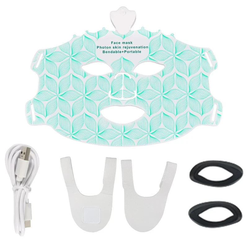 7 Color Red Light Therapy Mask Silicone LED Face Mask Skin Care at Home with Eye Protection Cushion For Anti Aging Wrinkles