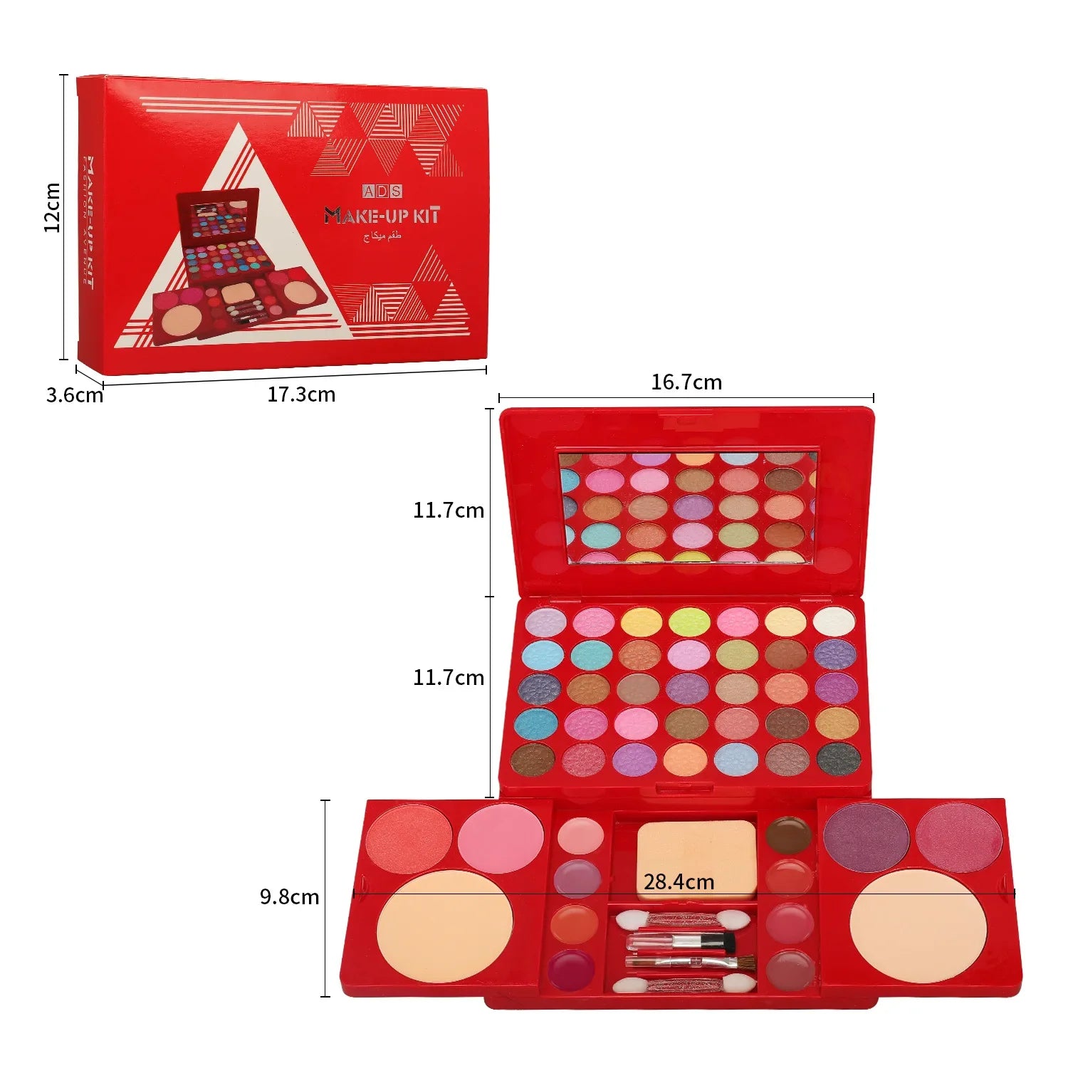 Makeup Kit Full Set for Women Multi-functional All in One Box Red 49 Color Face Lip Eye Shadow Highlighter Brush Make up Palette