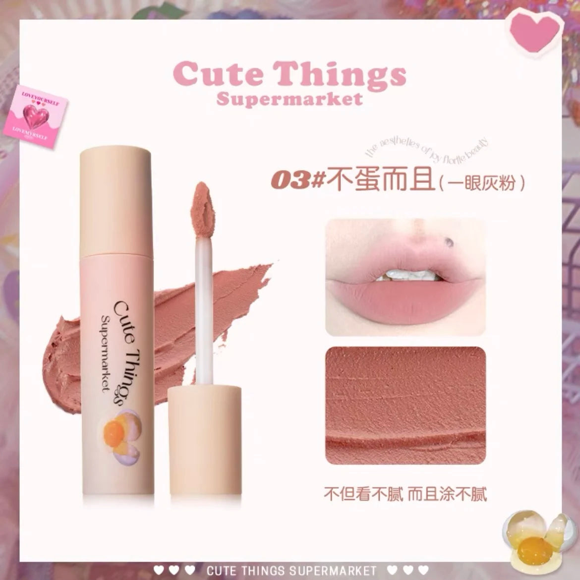 FLORTTE Meria Lipstick Cream Daily Lip Base Mud Glaze Floria Matte Concealer Cover Lip Color Natural