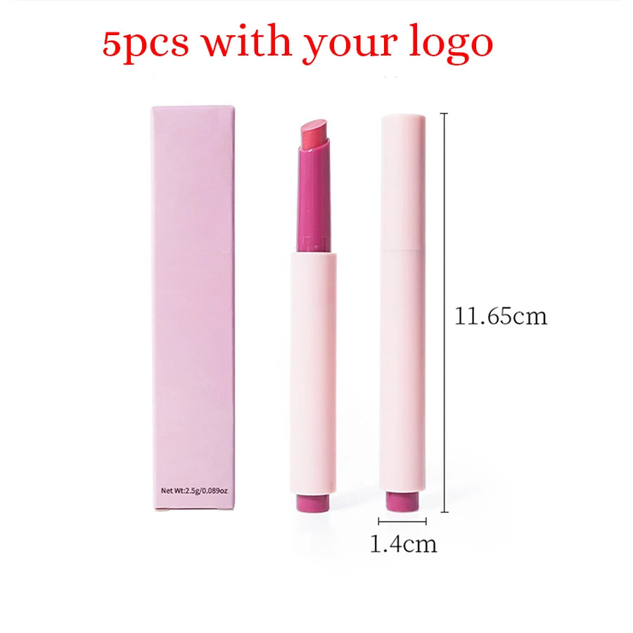 2.5g Private Label 6-color Lipstick Pen Custom Bulk Press-on Waterproof Non-fading Pop-lip Mirror Glaze Water Gloss Makeup Vegan