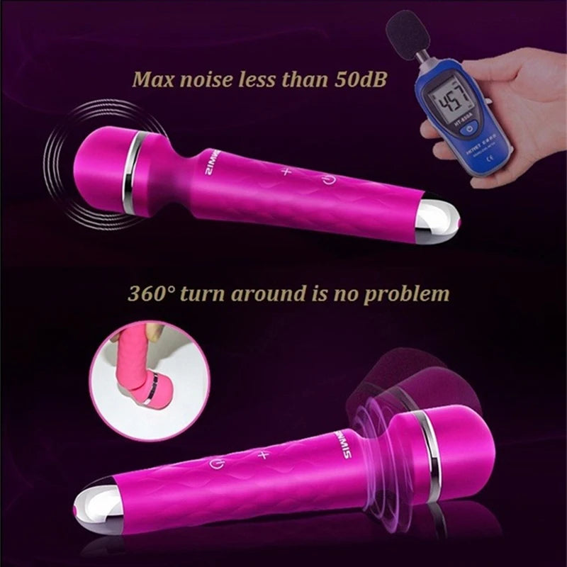 Nalone Powerful Vibrator 3 Nozzles USB Recharge Magic Wand
