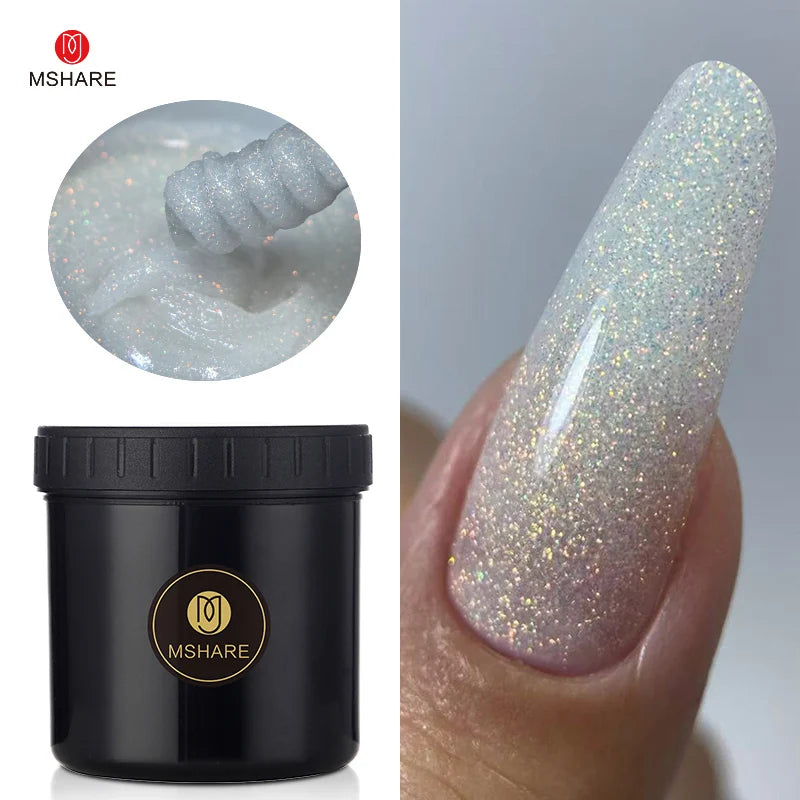 MSHARE 250g Clear Acrylic Gel Hard Gel For Nail Extension Pink Nude White Acrygel Hema Free Builder Nail Gel French Nails Art