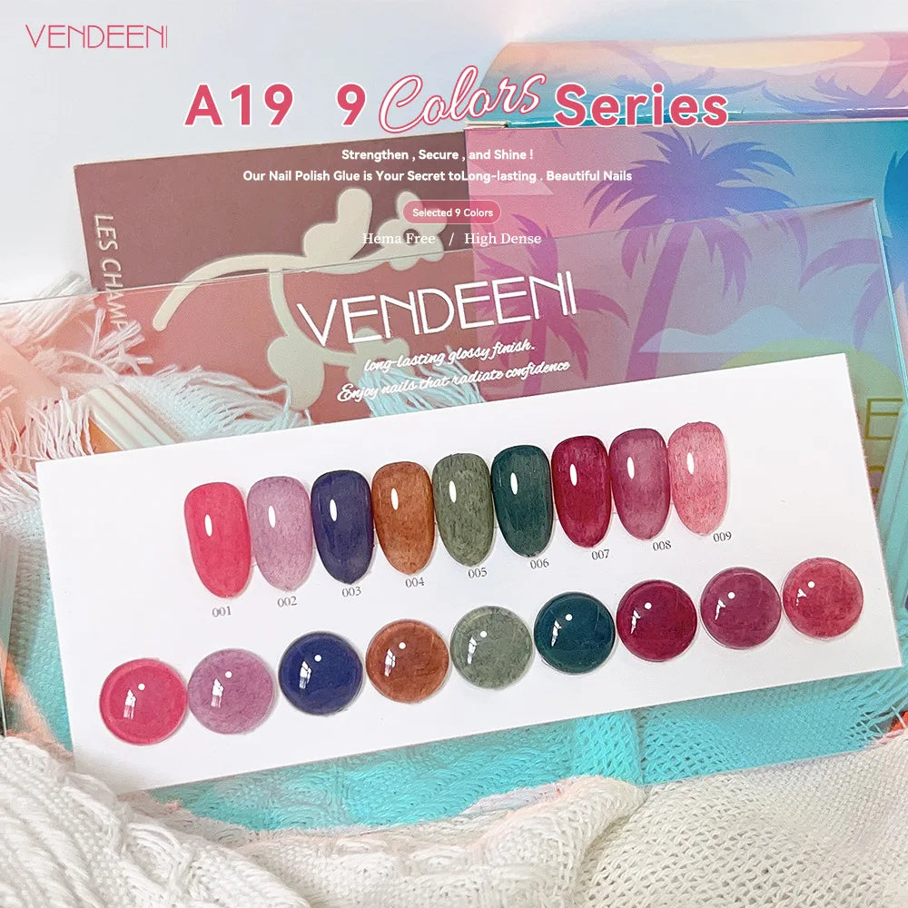 Vendeeni 9 Color/Set Furs Fluff Gel Nail Polish Semi Permanent UV LED Soak Off Gel Varnish DIY Plush Velvet Nail Art Gel Lacquer