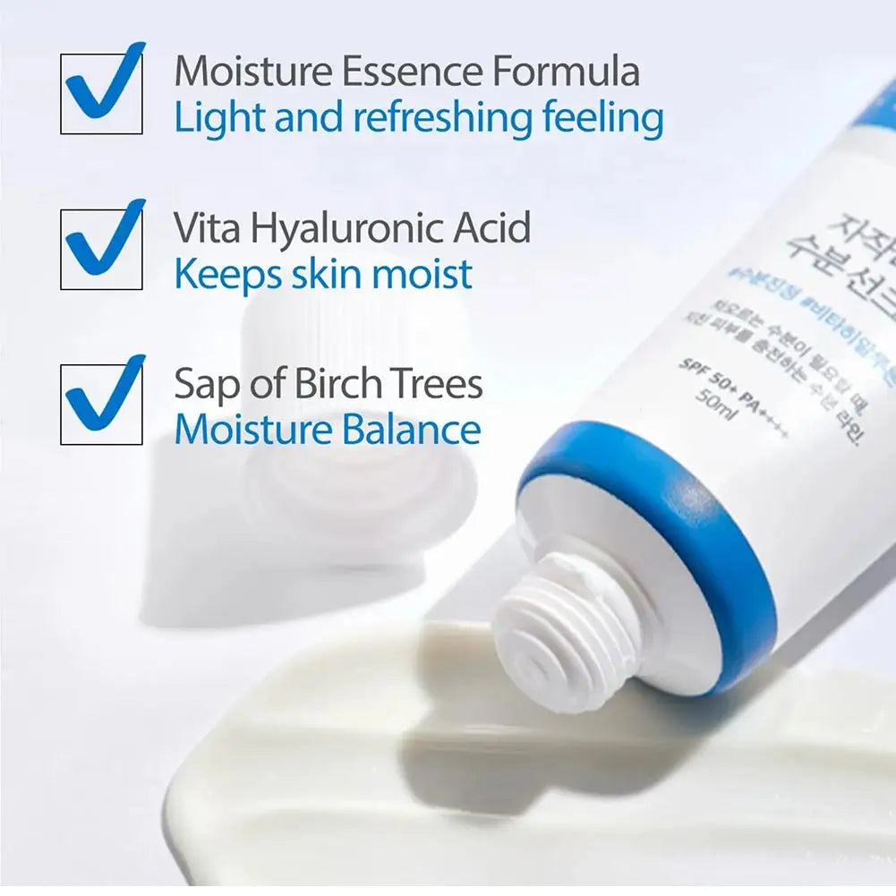 1/3Pcs Birch Juice Sunscreen SPF50+ PA++++ Creamy Sun Cream Moisturizing Strong UV Protection Sunblock Water Resistant Skin Care