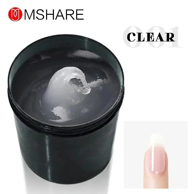 MSHARE 250g Clear Acrylic Gel Hard Gel For Nail Extension Pink Nude White Acrygel Hema Free Builder Nail Gel French Nails Art