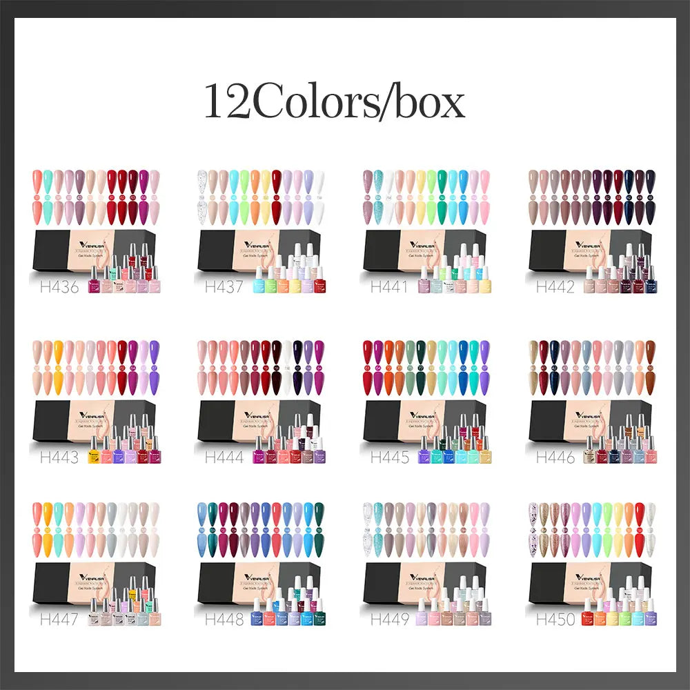 12pcs/kit Venalisa Nail Gel Polish Brown Earth Gorgeous Color Series Hema Free Perfectly Pigmented Nail Salon Gel Lacquer