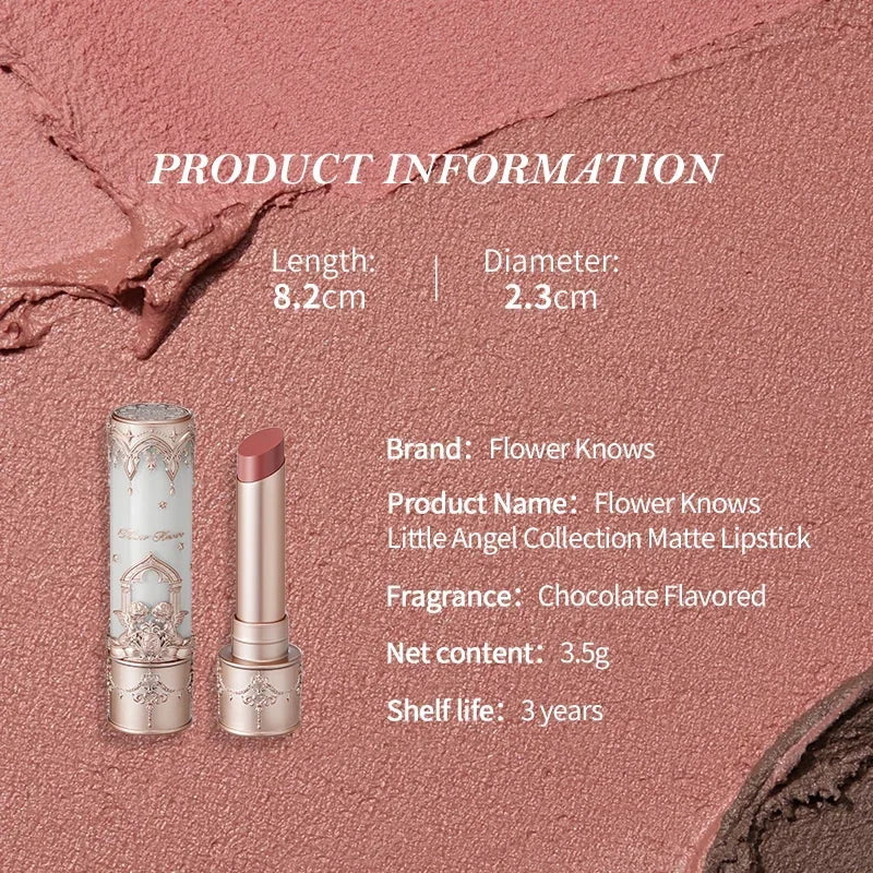 Flower Knows Little Angel Collection Matte Lipstick Private Label Lip Stick Custom Logo Long Lasting Korean Velvet Lipgloss