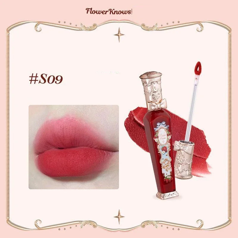 Flower Know Strawberry Rococo Cloud Liquid Lipstick Cream Lip Glaze Matte Milk Tea korean Makeup Long Lasting Lipgloss