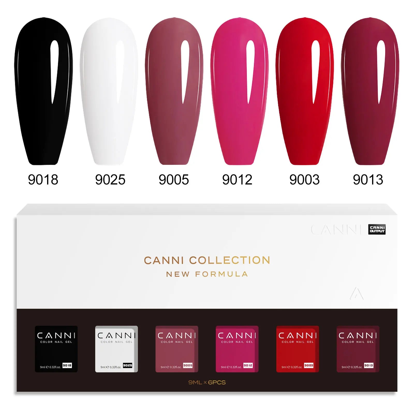 CANNI HEMA FREE Nail Gel Polish VIP Kit Jelly Amber Color Collection Semi Permanent French Nail Gorgeous Color 9ml*6pcs/set