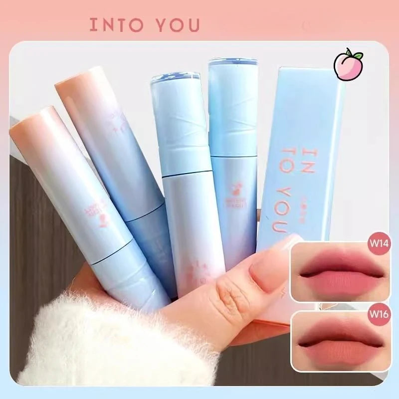 INTO YOU Lipstick Appears White Lightweight  Not Easy To Stick To Cups Matte Long-lasting Waterproof Natural Beauty Makeup