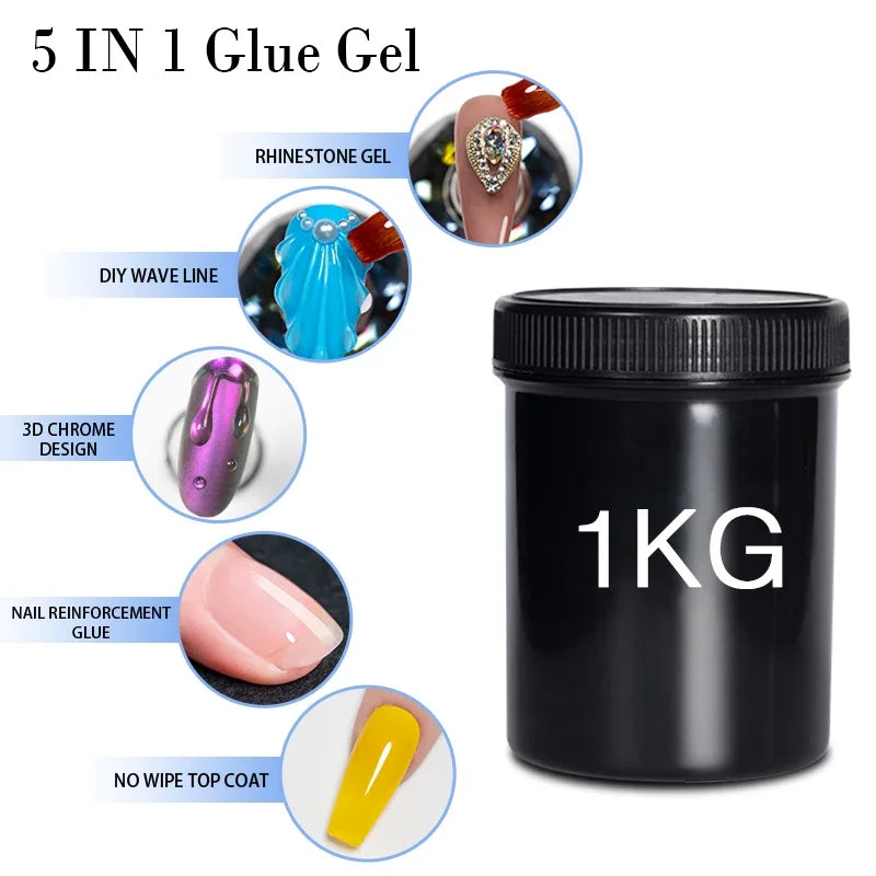 BOZLIN 1KG Super Shinny Top Coat UV Base Gel Polish Matte Top Coat Reinforce Gel Long Lasting Shinning Soak Off Nail Art Varnish