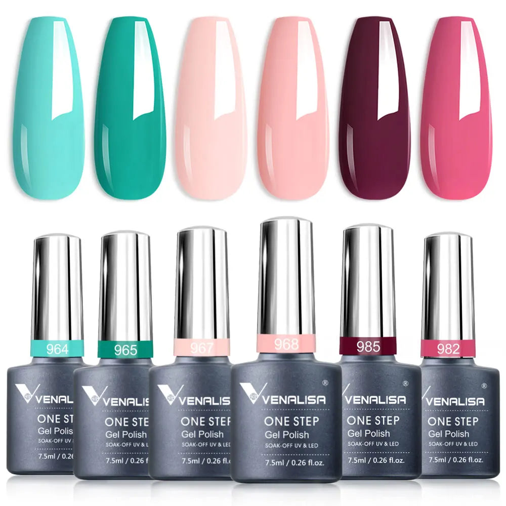 Rose Rubber Base Venalisa Nail Gel Polish Set