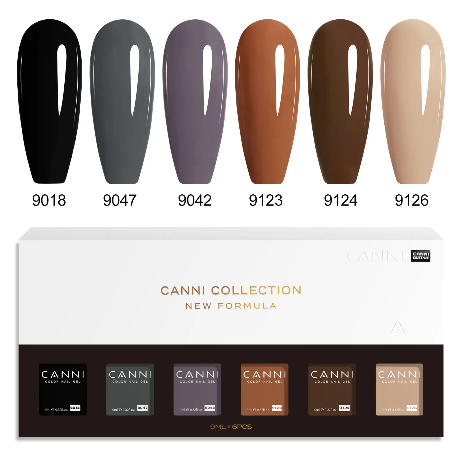 CANNI HEMA FREE Nail Gel Polish VIP Kit Jelly Amber Color Collection Semi Permanent French Nail Gorgeous Color 9ml*6pcs/set