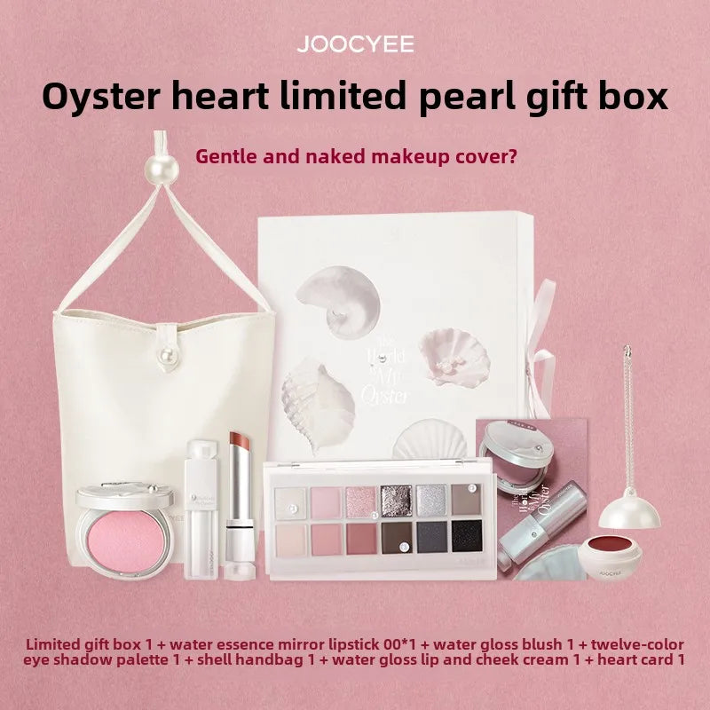 Joocyee Makeup Kit Bag Full Professional Eye Shadow Powder Blusher Lipstick Oyster Heart Limited Makeup Set Box For Girlfriend