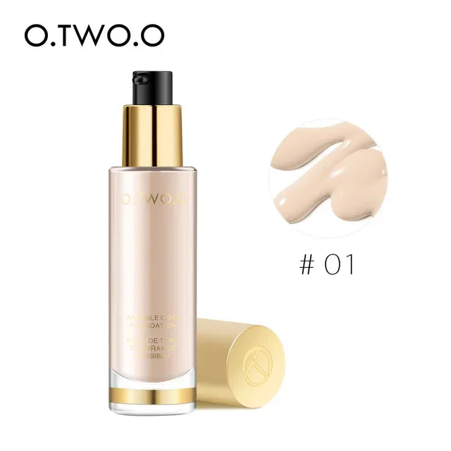 O.TWO.O Liquid Foundation Invisible Full Coverage Make Up Concealer Whitening Moisturizer Waterproof Makeup Foundation 30ml Hot