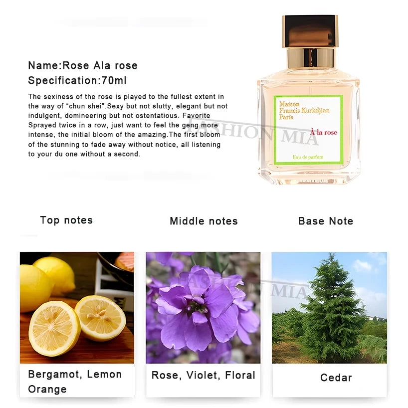 70ml Brand Rouge 540 Women Perfume Long Lasting Men Cologne Floral Pheromone Fragrance Gift Daily Work Dating Perfume