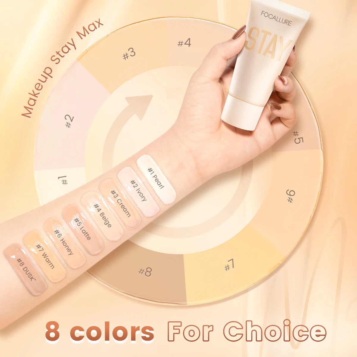 FOCALLURE Waterproof Liquid Foundation Cream Full Coverage Oil-control Long-lasting Lightweight Face Concealer Base Cosmetics
