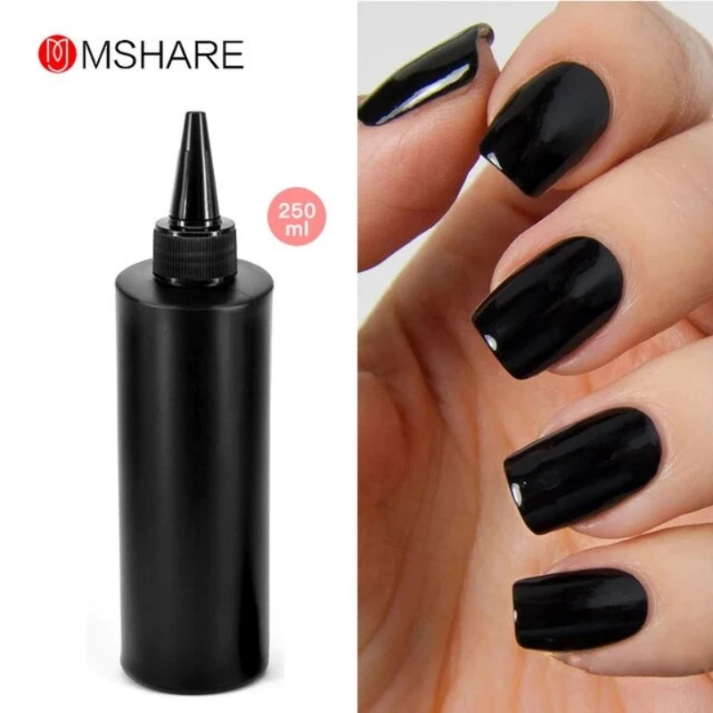 MSHARE 250ml Black White Nail Color Colour Milky White Gel Polish Semi Permanent Varnish Soak Off UV LED Nails