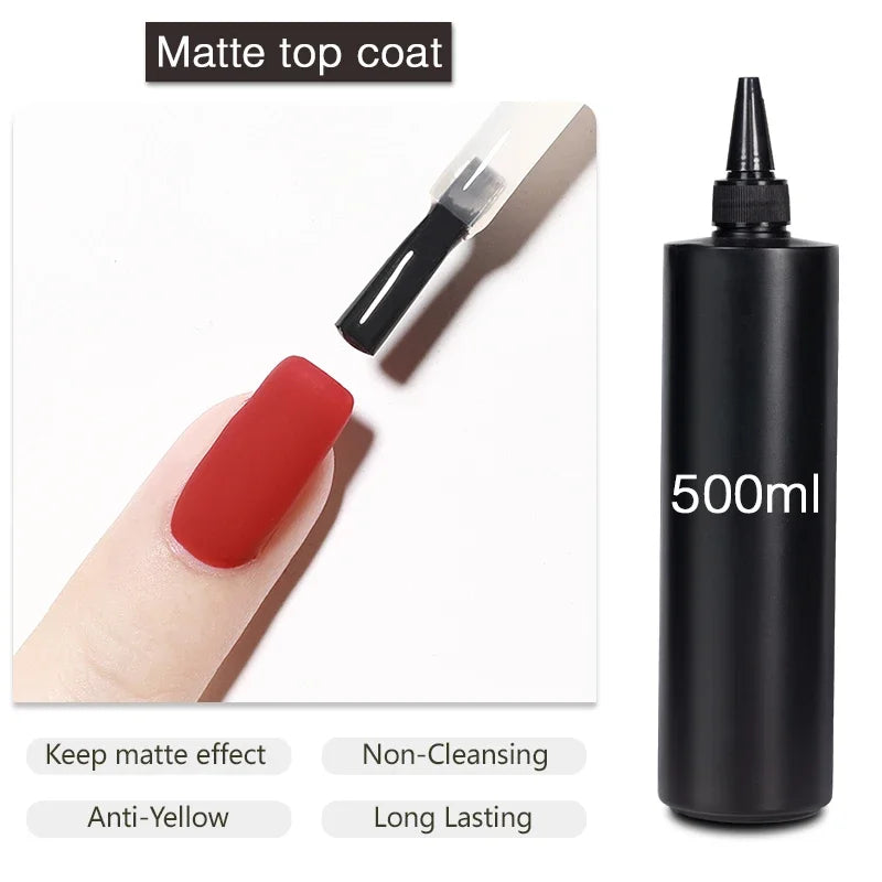 BOZLIN 1KG Super Shinny Top Coat UV Base Gel Polish Matte Top Coat Reinforce Gel Long Lasting Shinning Soak Off Nail Art Varnish