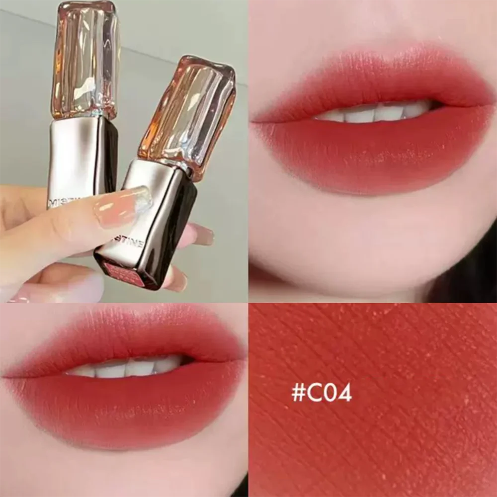 MISTINE Long-Lasting Lipstick Non-Transfer Coffee Ice Lipstick Glossy Liquid Lip Gloss Matte Red Brown Lip Color