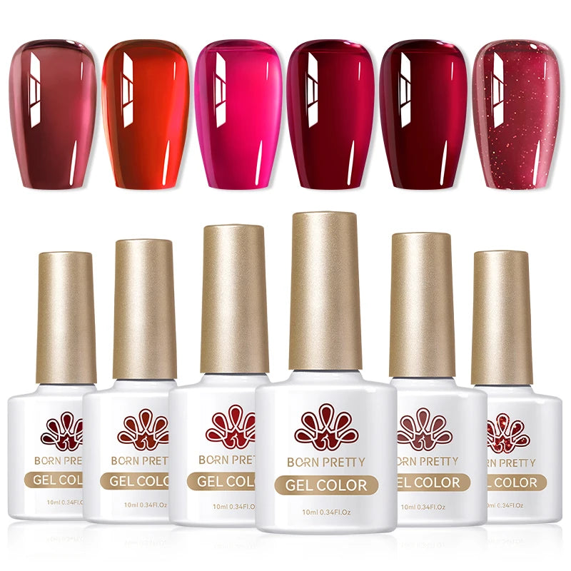 BORN PRETTY 6PCS Gel Polish Set 9D Polaris Cat Magnetic Soak Off UV LED Polish DIY Nail Art Manicure Varnish Base Top Coat