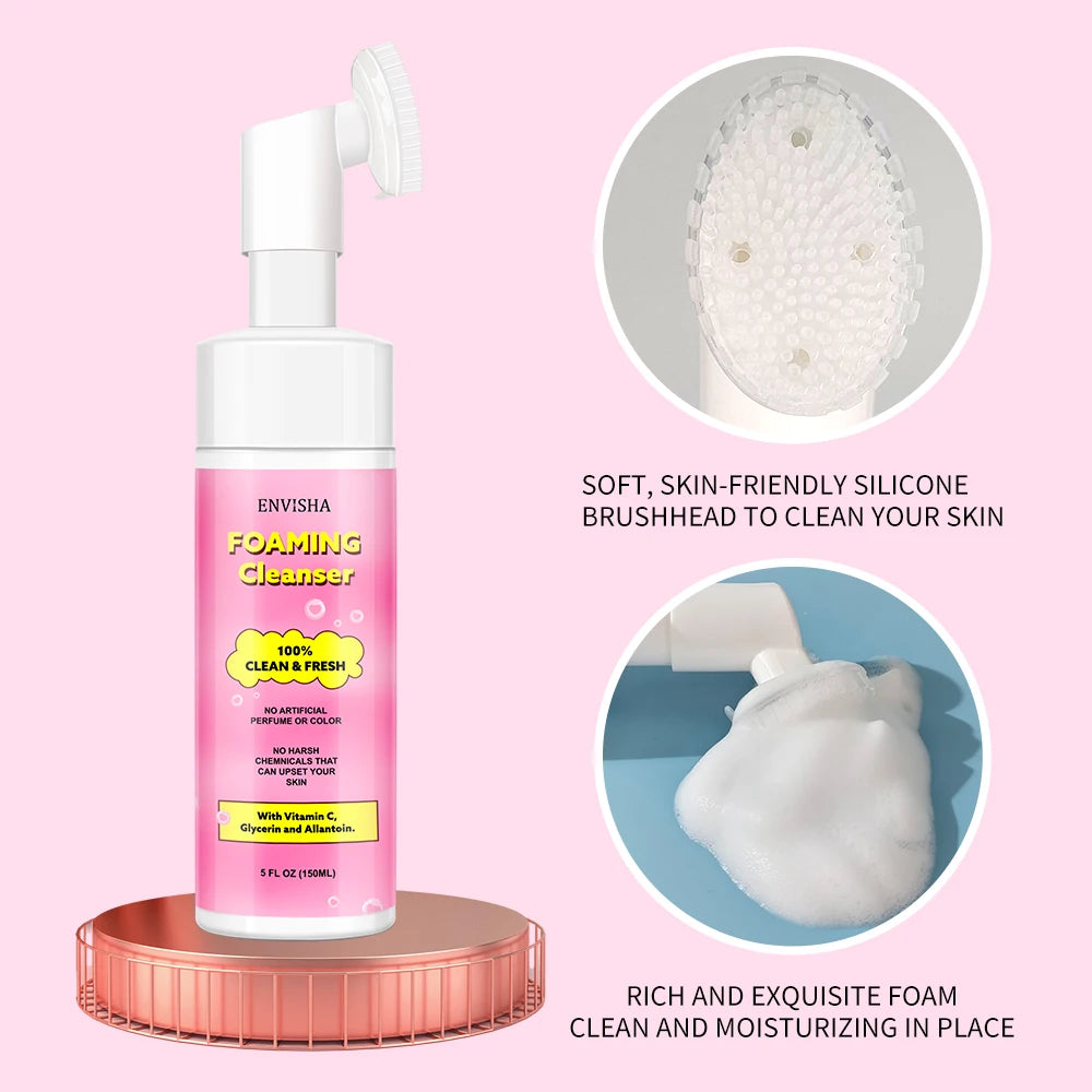 ENVISHA Face Skin Care Foaming Cleanser Oil Control Cleansing Exfoliating Mousse Smooth Moisturizing Whitening Shrinking Pores