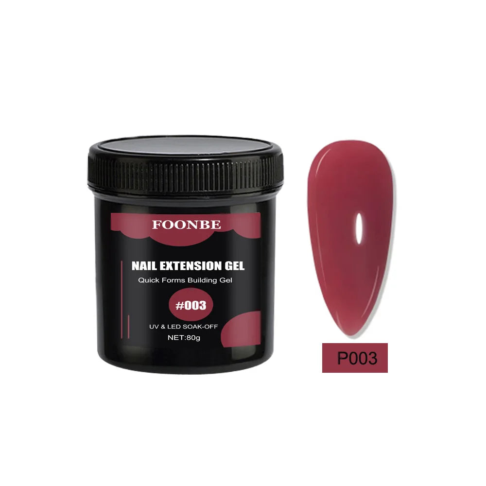 80g Nail Extension Gel Nude Pink Semi-Permanent Soft Gel Medium Viscosity White Clear Nails Builder Jelly French Nail Form Build