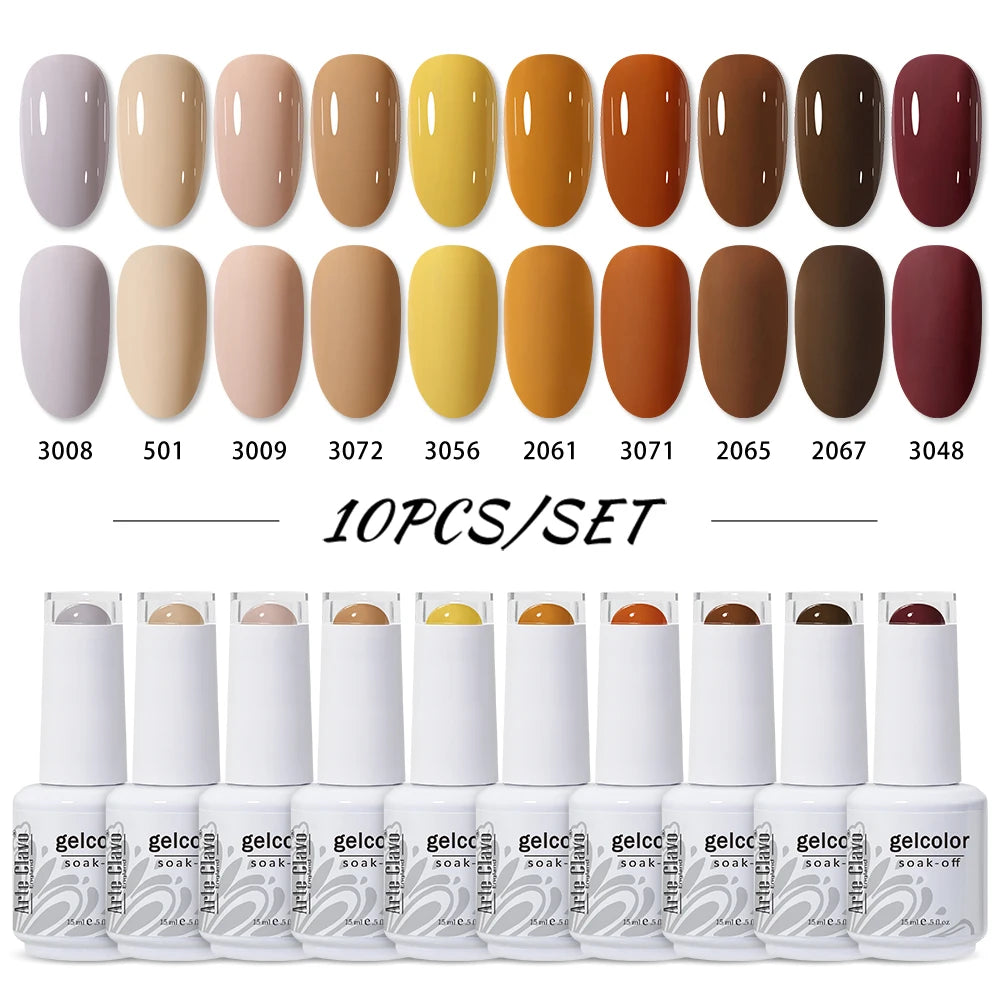 Arte Clavo 10/12/20pcs Gel Nail Polish Set 116 Colors Manicure Semi Permanent Soak Off UV  LED Design Nail Art Gel Varnish Kit