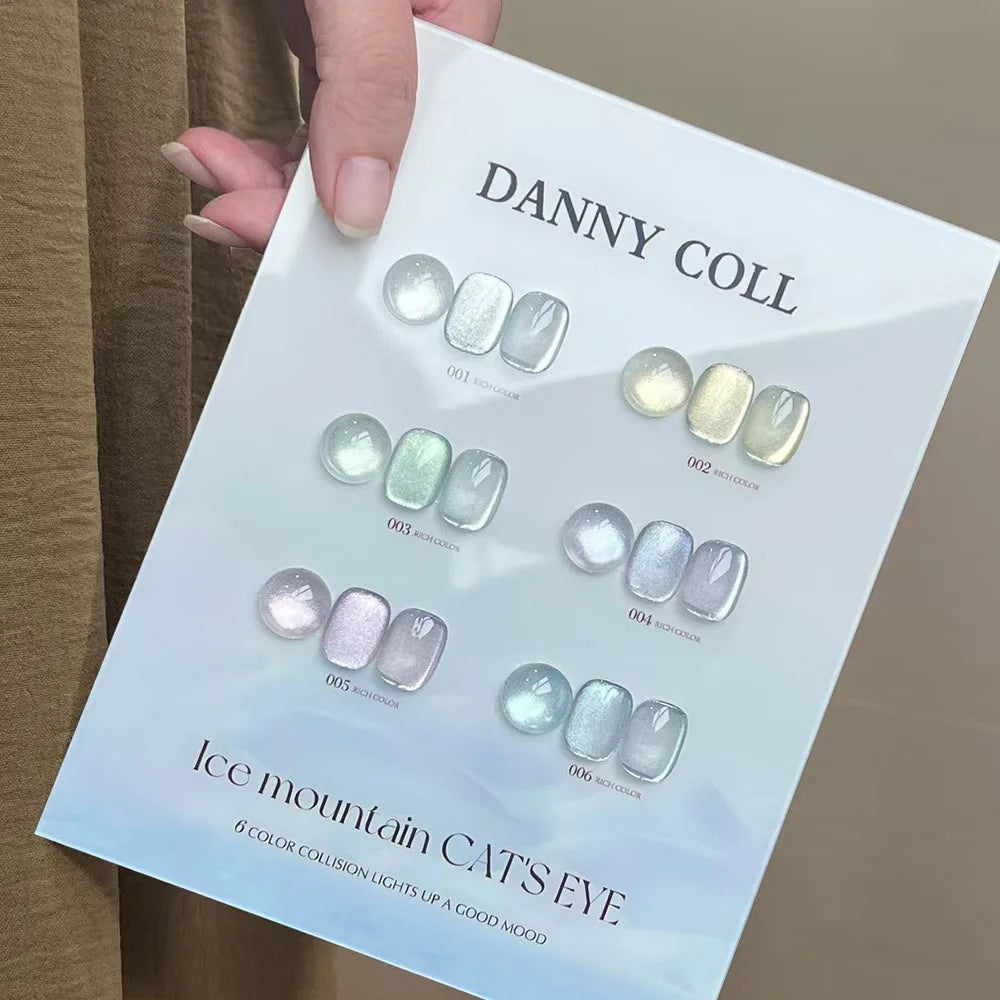 6pcs Sparkling Magnetic Gel 9D Flash Crystal Cat's Eye Gel Nail Polish Set With Sample Soak Off UV LED Cat Eye Varnish 15ml