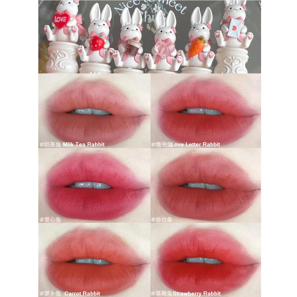Cute Rumor Lip Mud Rabbit Lip Glazed Peach Naked Color Korean Makeup Matte Lipstick Gifts to Girlfriend Vegan Cosmetics