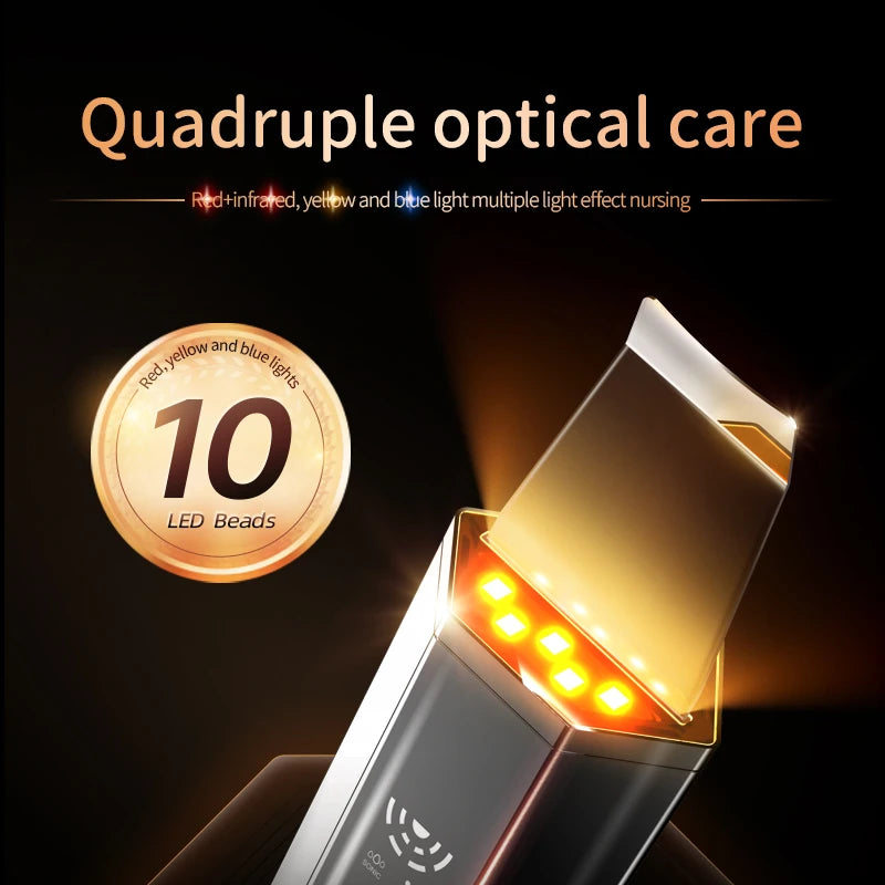 Ultrasonic Skin Scrubber - Rechargeable Blackhead Remover & Pore Cleanser, Portable Facial Cleansing Device for Acne Prone Skin